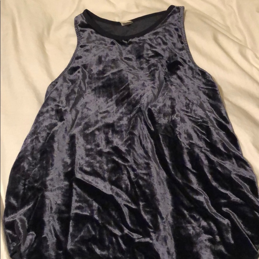 Dark blue velvet tank